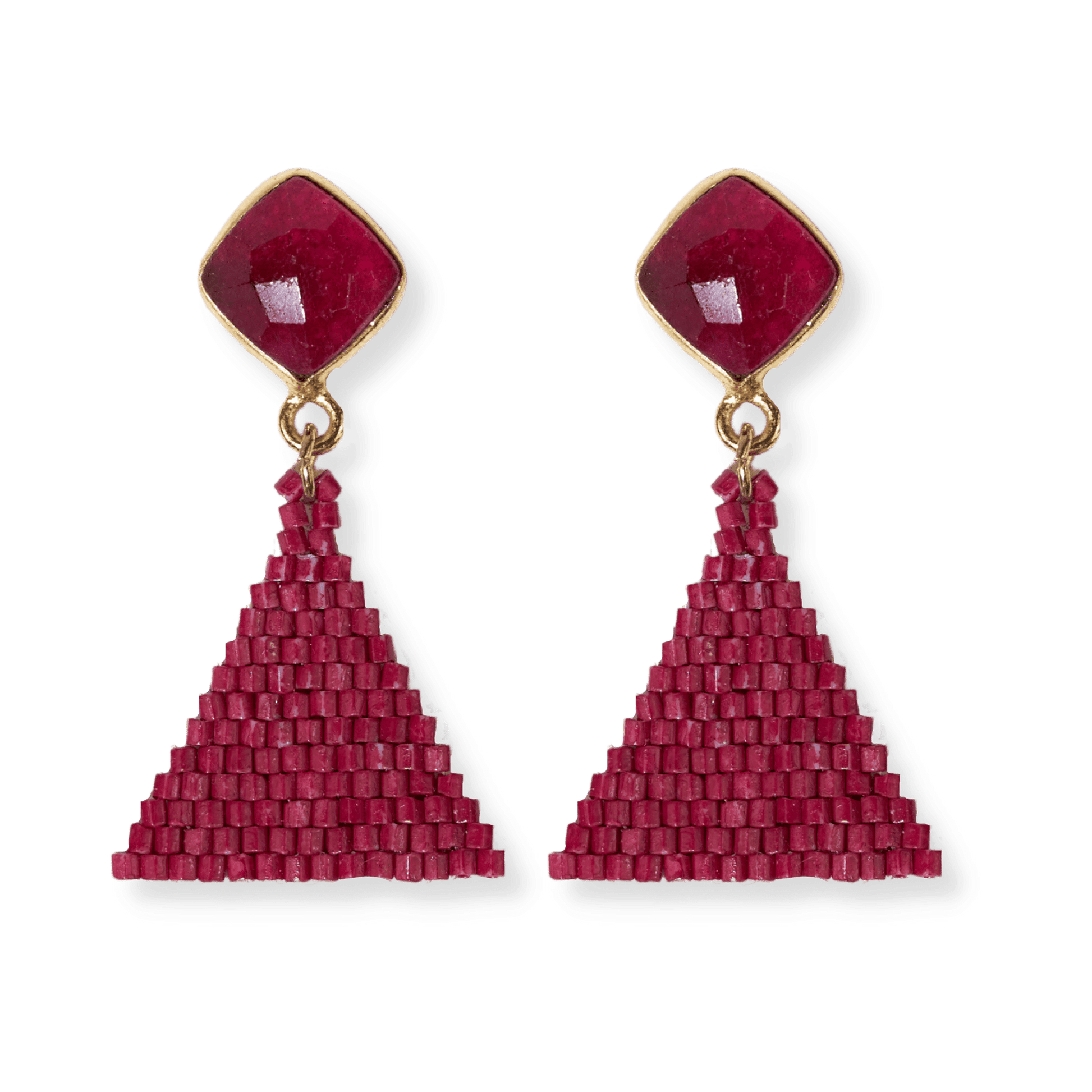 Celia Small Triangle Drop with Stone