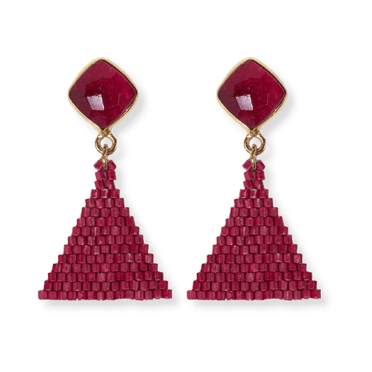 Celia Small Triangle Drop with Stone