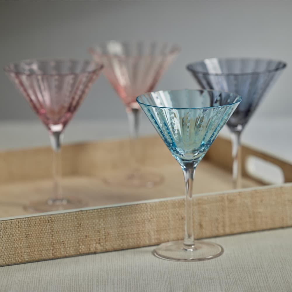 Portofino White Dot Martini Glass