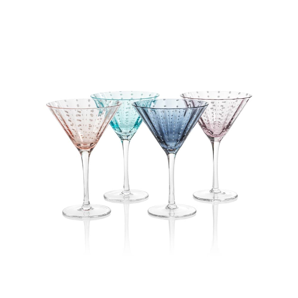 Portofino White Dot Martini Glass