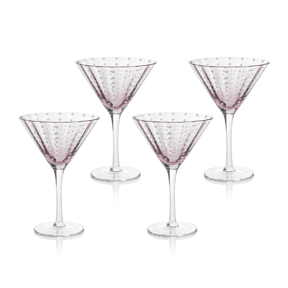 Portofino White Dot Martini Glass