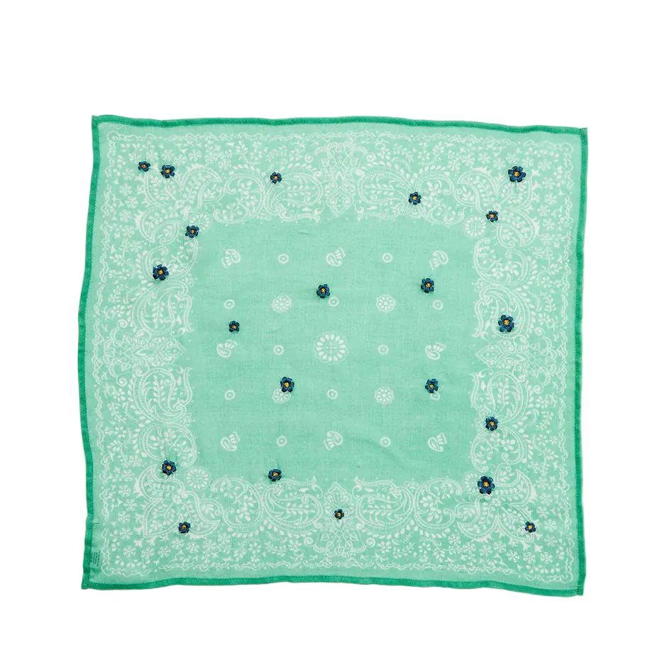 Daisy Embroidered Gauze Neckerchief