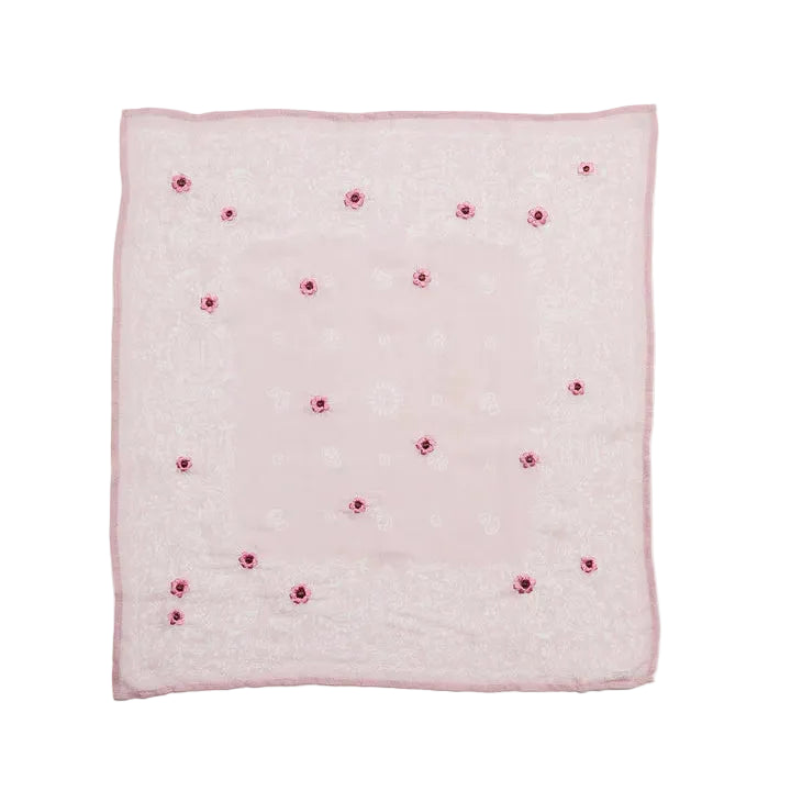 Daisy Embroidered Gauze Neckerchief