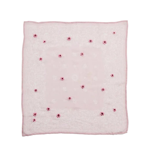Daisy Embroidered Gauze Neckerchief