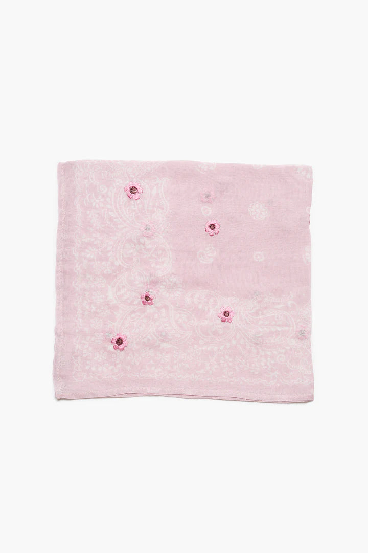 Daisy Embroidered Gauze Neckerchief