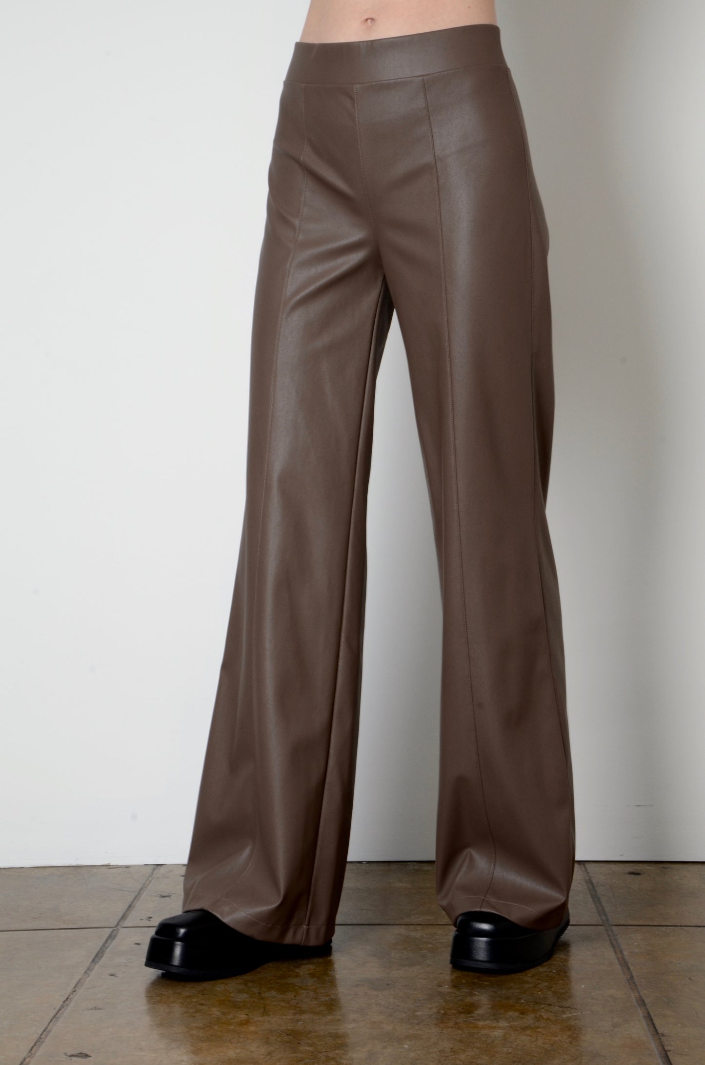 Vegan Leather Wide Leg Pant