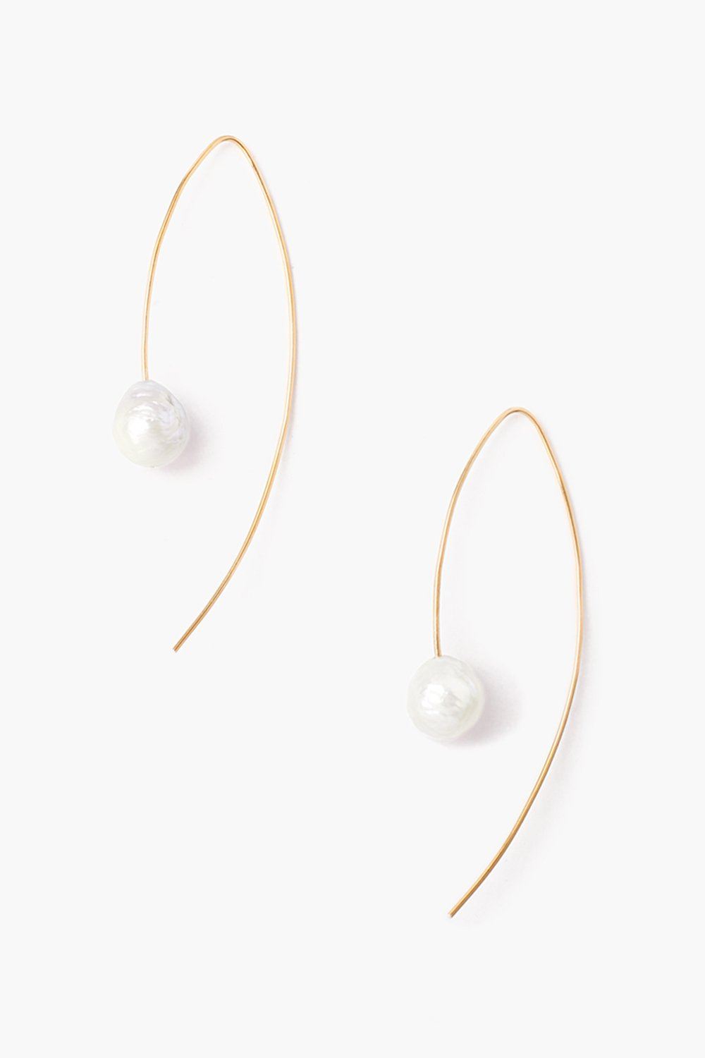 Floating Pearl Drop Earring - Gold