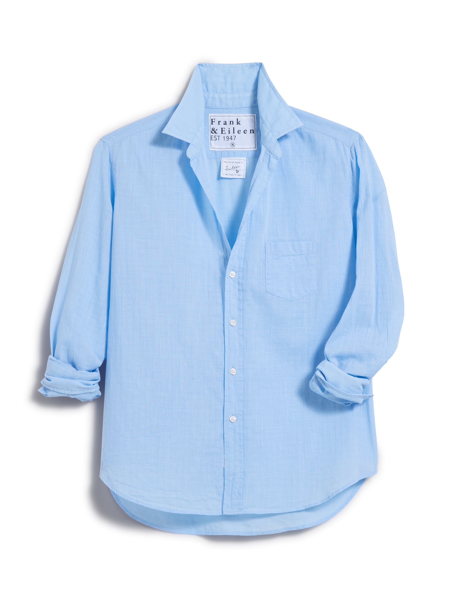 Eileen Relaxed Button Up | Textured Blue
