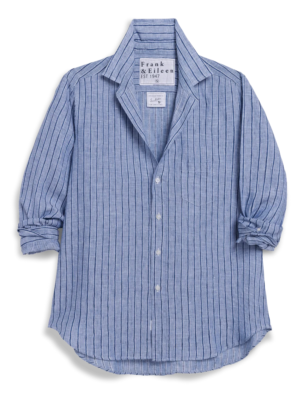 Eileen Relaxed Button-Up |  Blue Navy Stripe