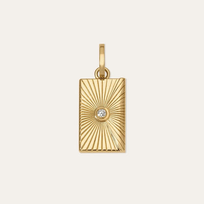 Engravable Groovy Diamond Envelope Hinged Charm - MXD