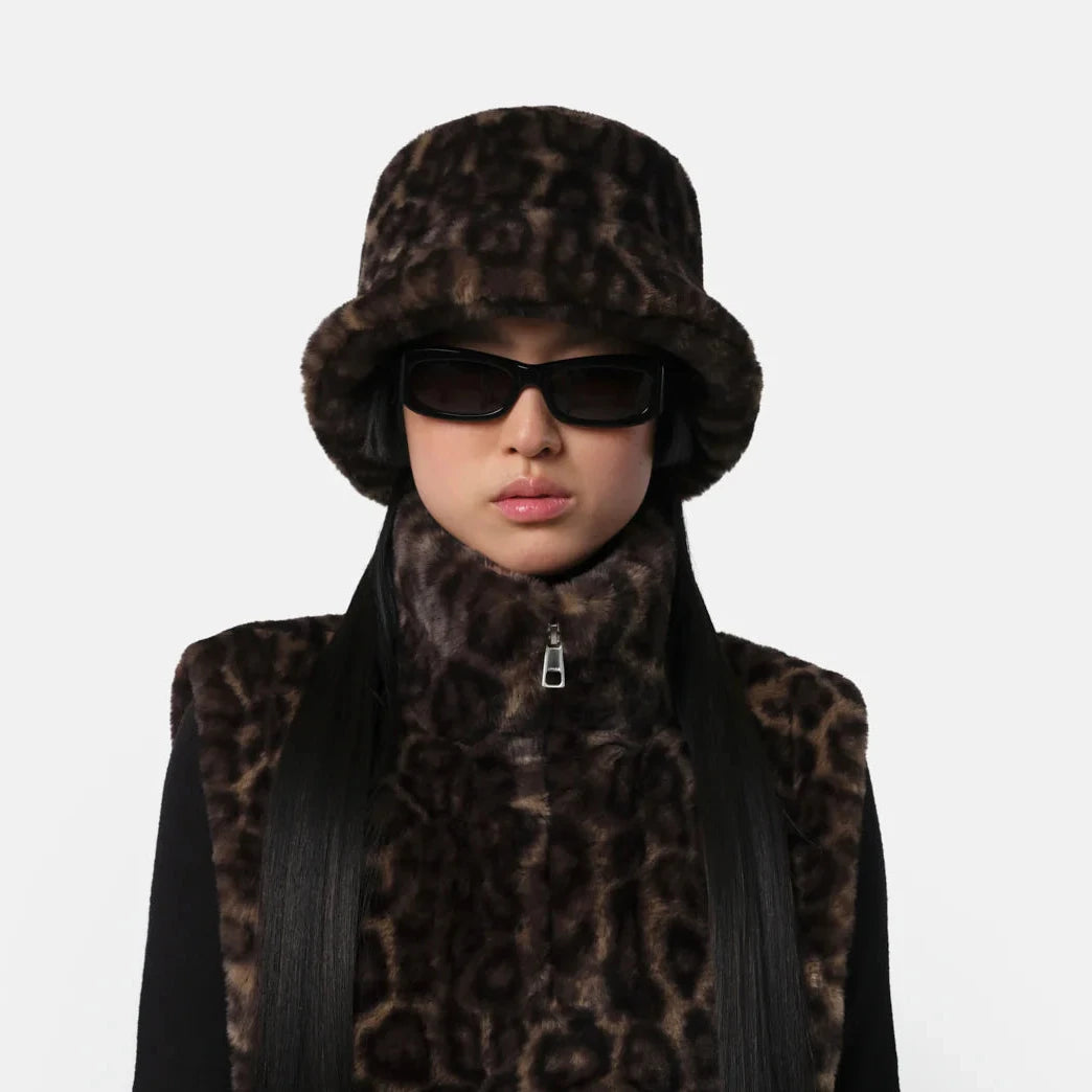 Amara Bucket Hat - Dark Leopard