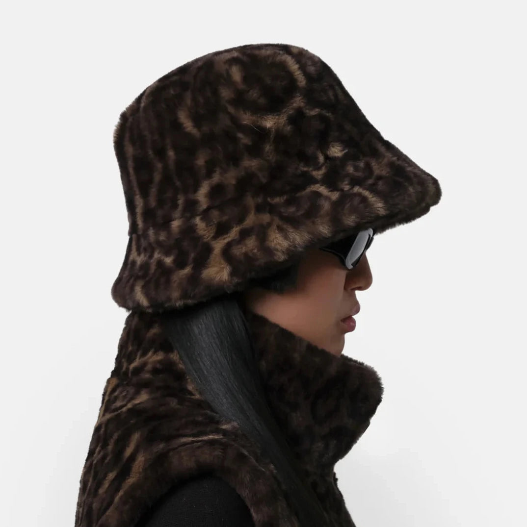 Amara Bucket Hat - Dark Leopard
