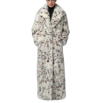 Gabrielle Snow Leopard Maxi Coat