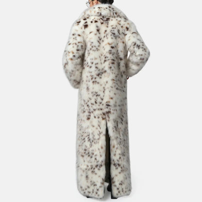 Gabrielle Snow Leopard Maxi Coat