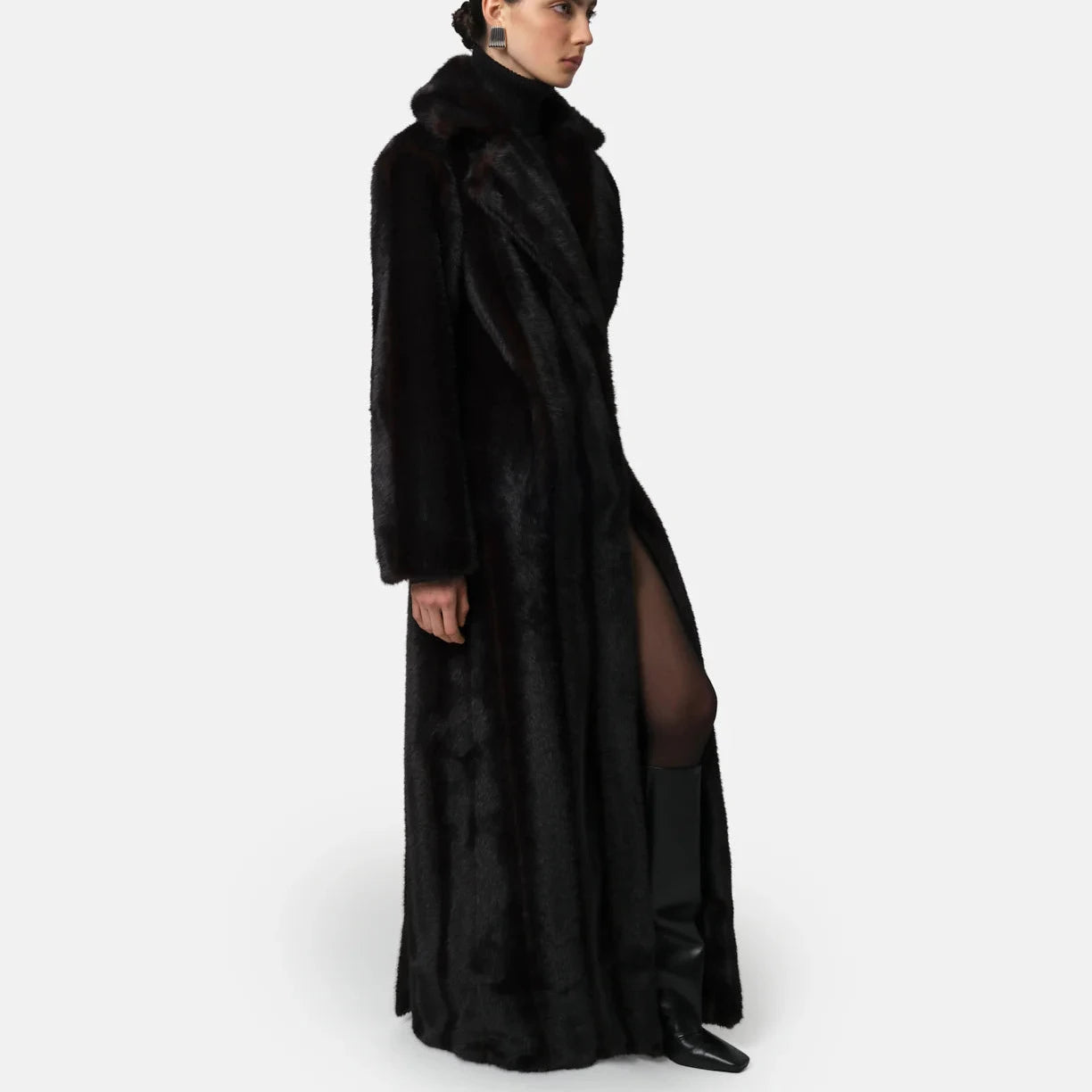 Gabrielle Shaved Mink Maxi Coat