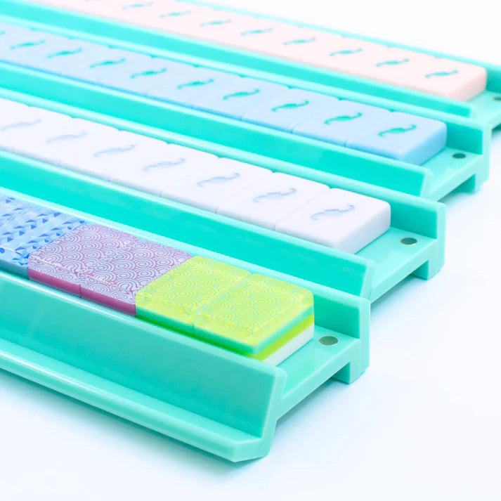 MAHJONG RACKS | Premium Acrylic | 4 Racks + 4 Rectangular Pushers