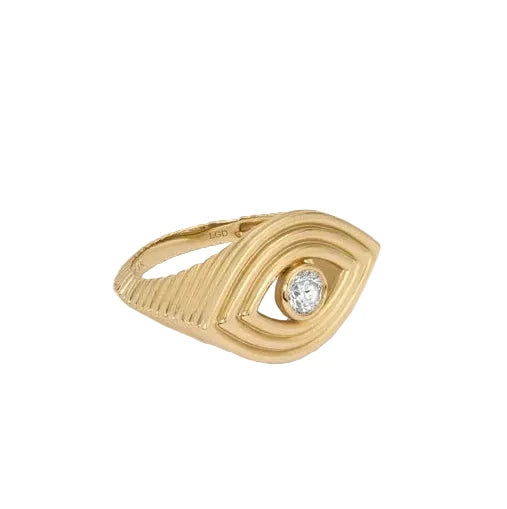 Groovy Diamond Evil Eye Ring