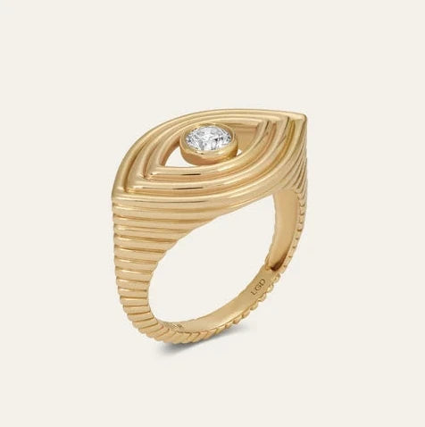 Groovy Diamond Evil Eye Ring