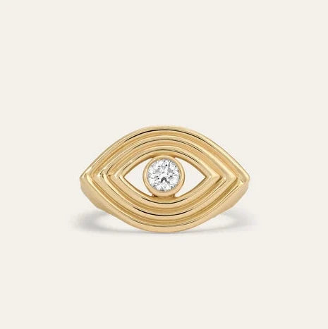 Groovy Diamond Evil Eye Ring