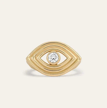Groovy Diamond Evil Eye Ring