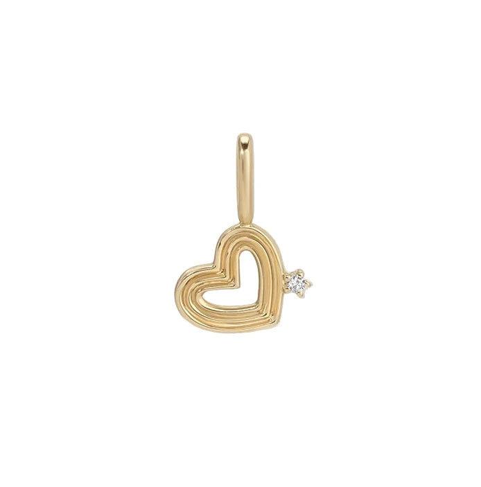 Groovy Diamond Heart Mini Charm