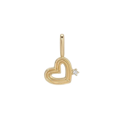 Groovy Diamond Heart Mini Charm