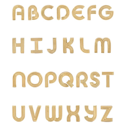 Groovy Initial Mini Bead - Yellow Gold