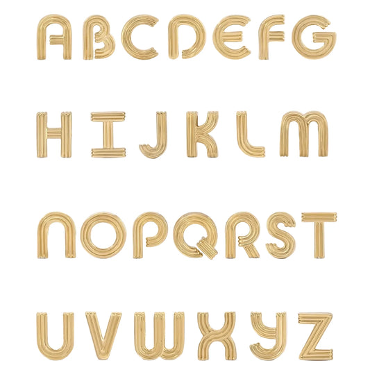 Groovy Initial Mini Bead - Yellow Gold