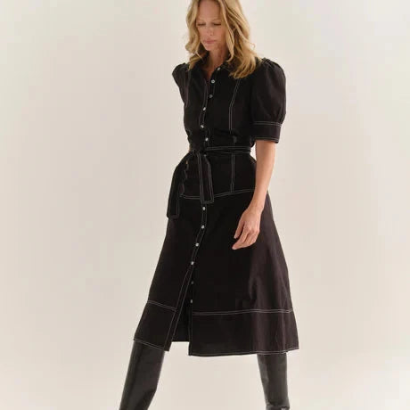 Francesca Midi Dress - Noir