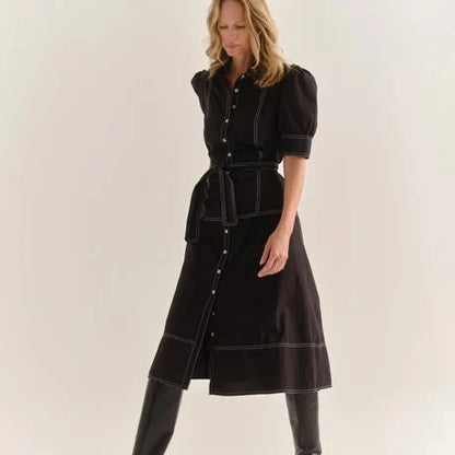 Francesca Midi Dress - Noir