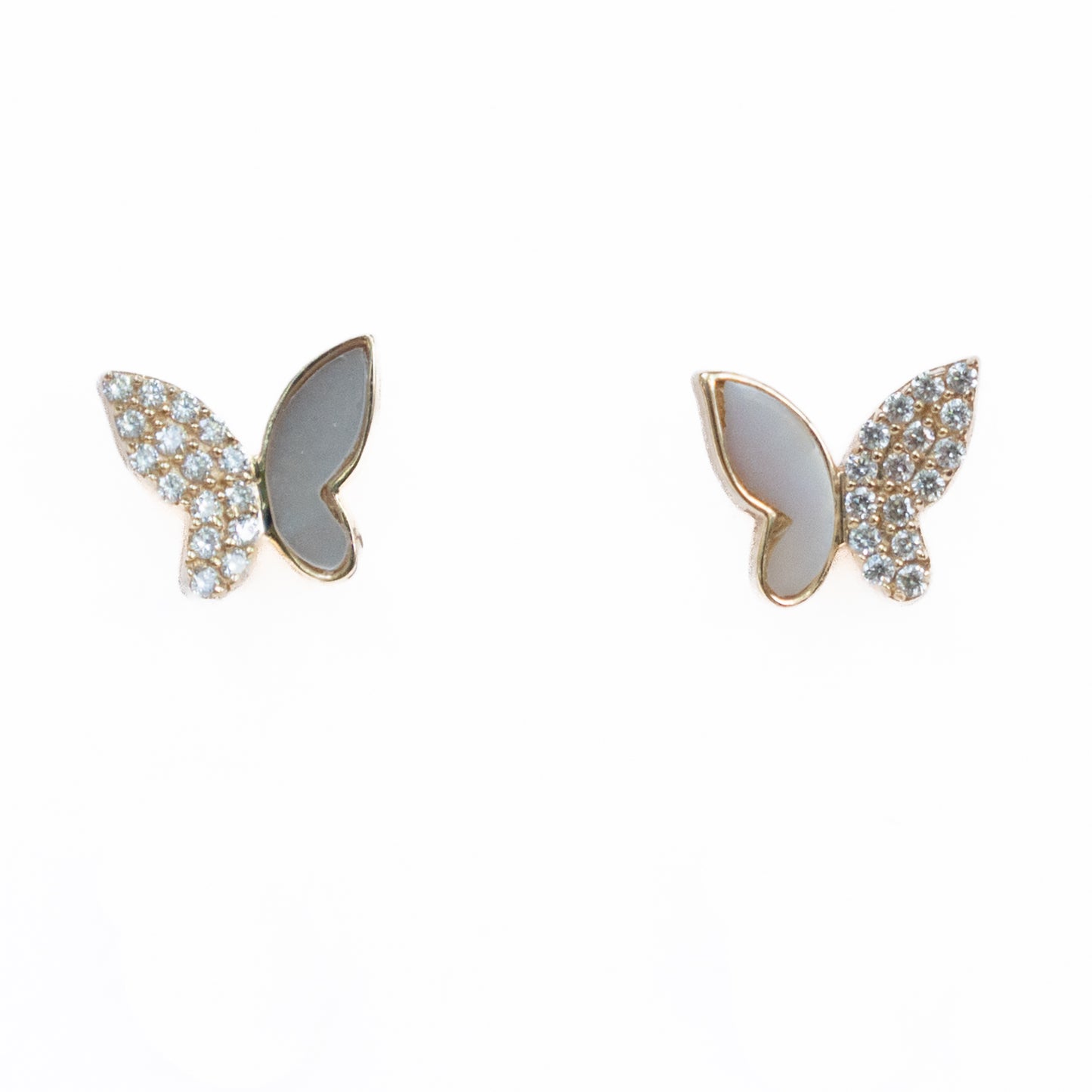 14k MOP Split Butterfly Studs