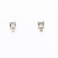 14k White Topaz and Diamond Studs