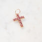 14k Pink Sapphire Cross Pendant