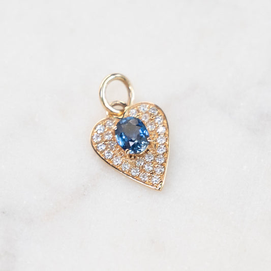 14k Sapphire Heart Pendant