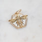 14k White Enamel Bee Pendant