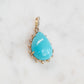 14k Turquoise Tear Pendant