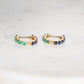 14k Reversable Emerald/Sapphire Huggies