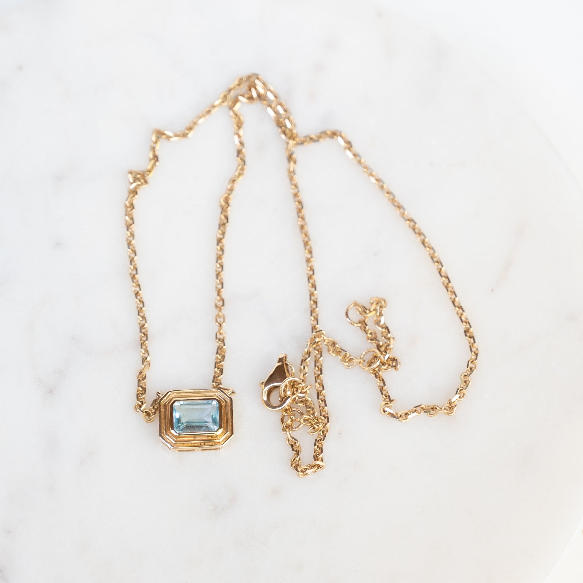 14k Sky Topaz Necklace