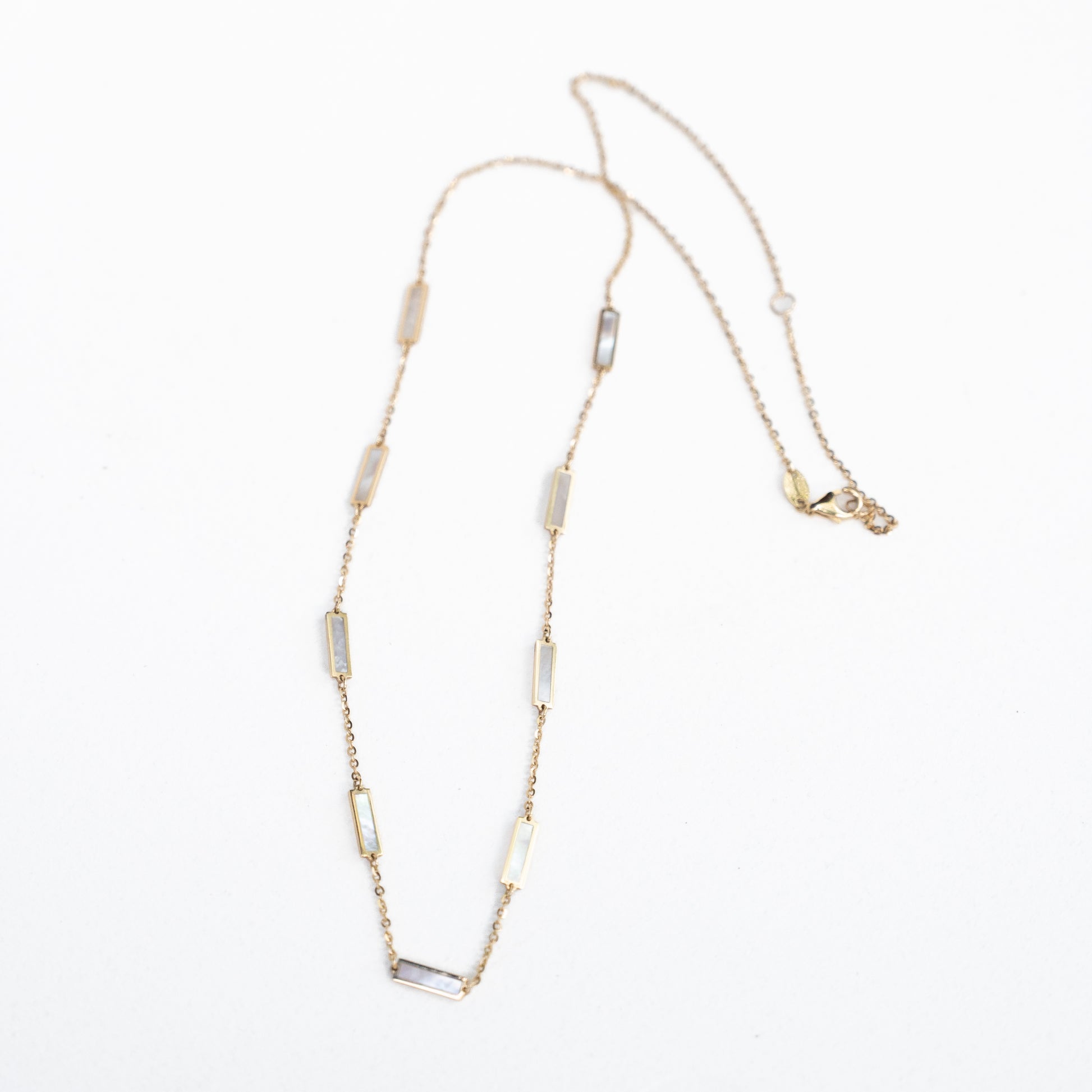 14k MOP Station Necklace