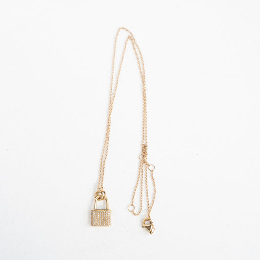 14k Lock Necklace