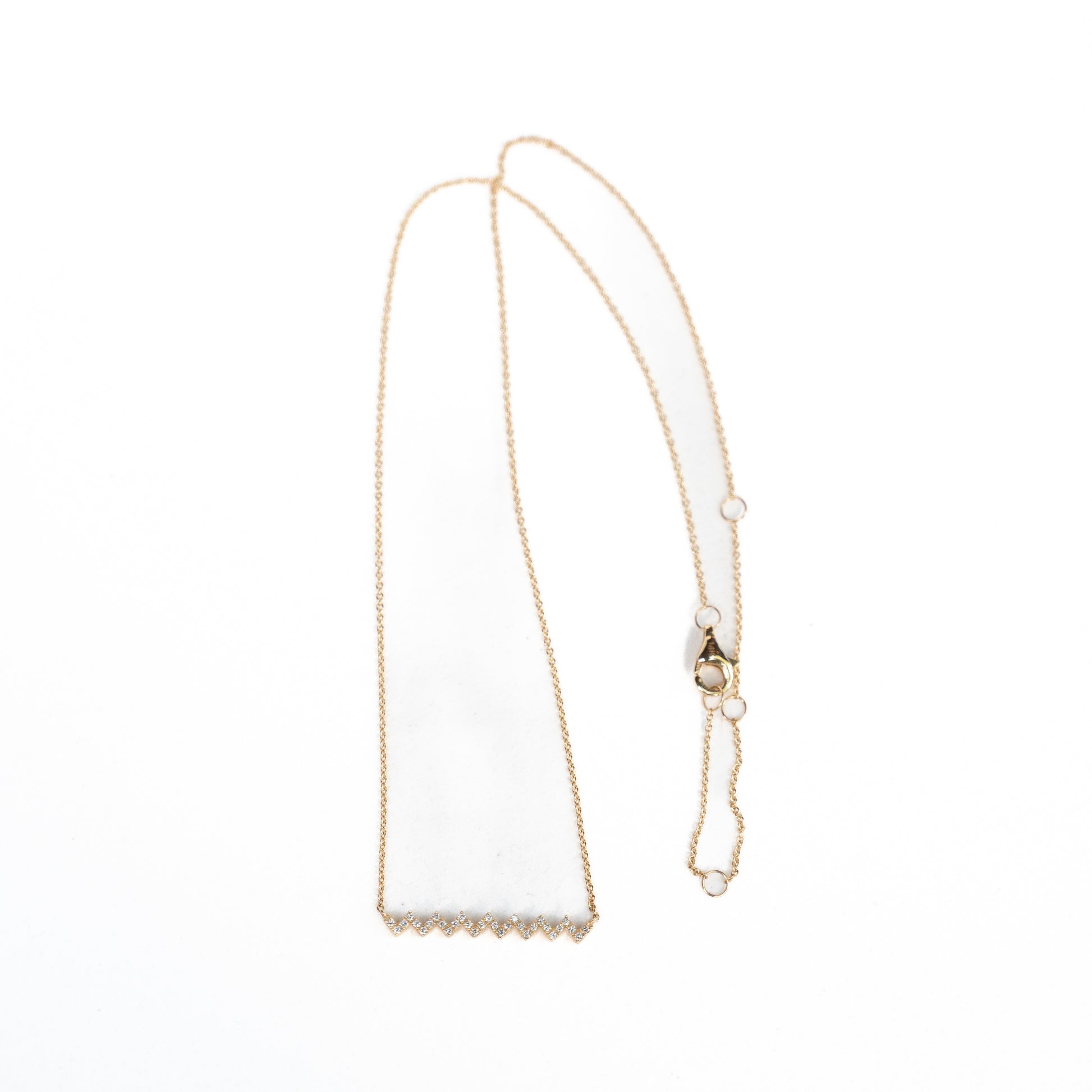 14k Pave Zig Zag Necklace