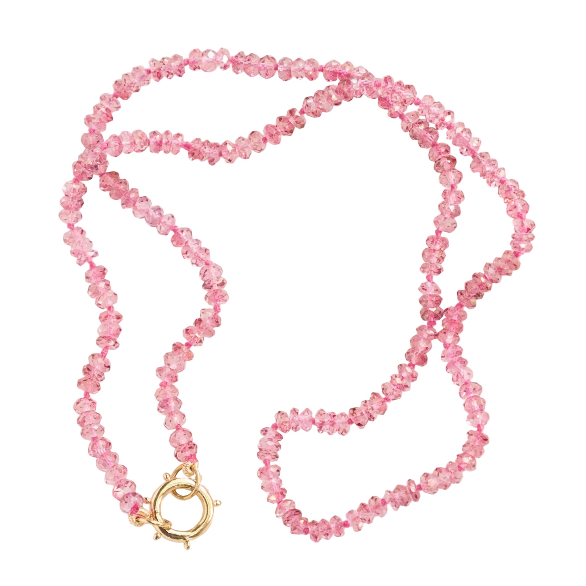 Pink Quartz Chain with 14k Gold Clasp