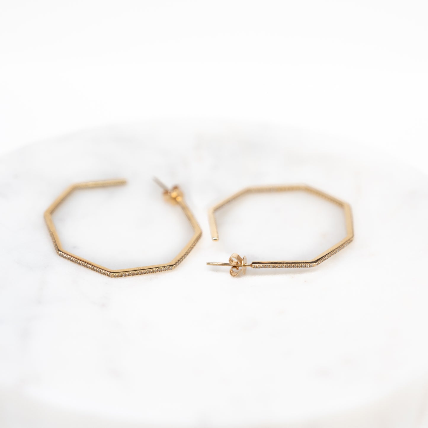14k Octagon Hoop