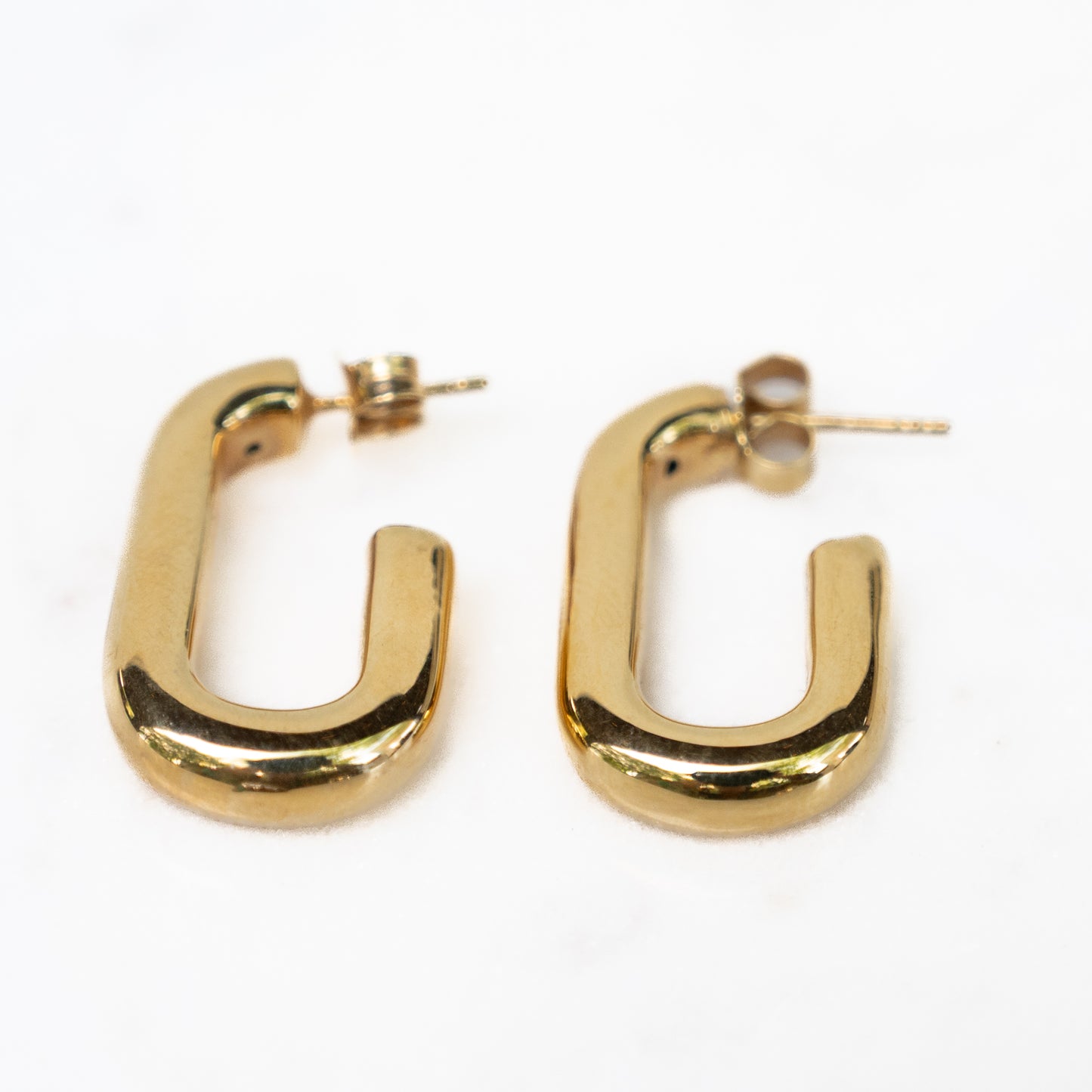 14k Puffy J Hoop