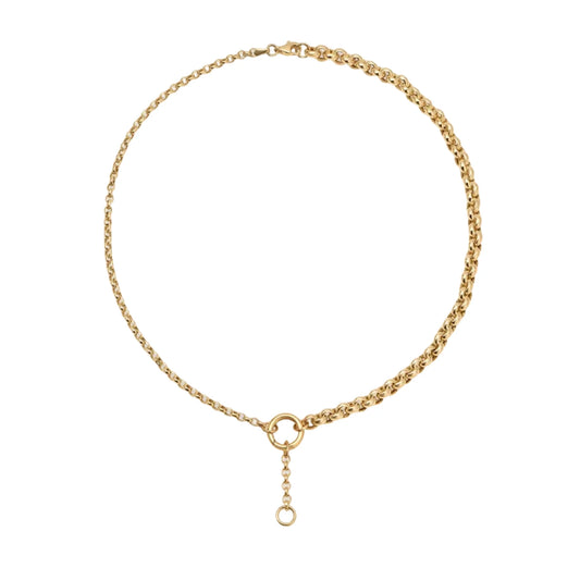 Half & Half Rolo Lariat Necklace