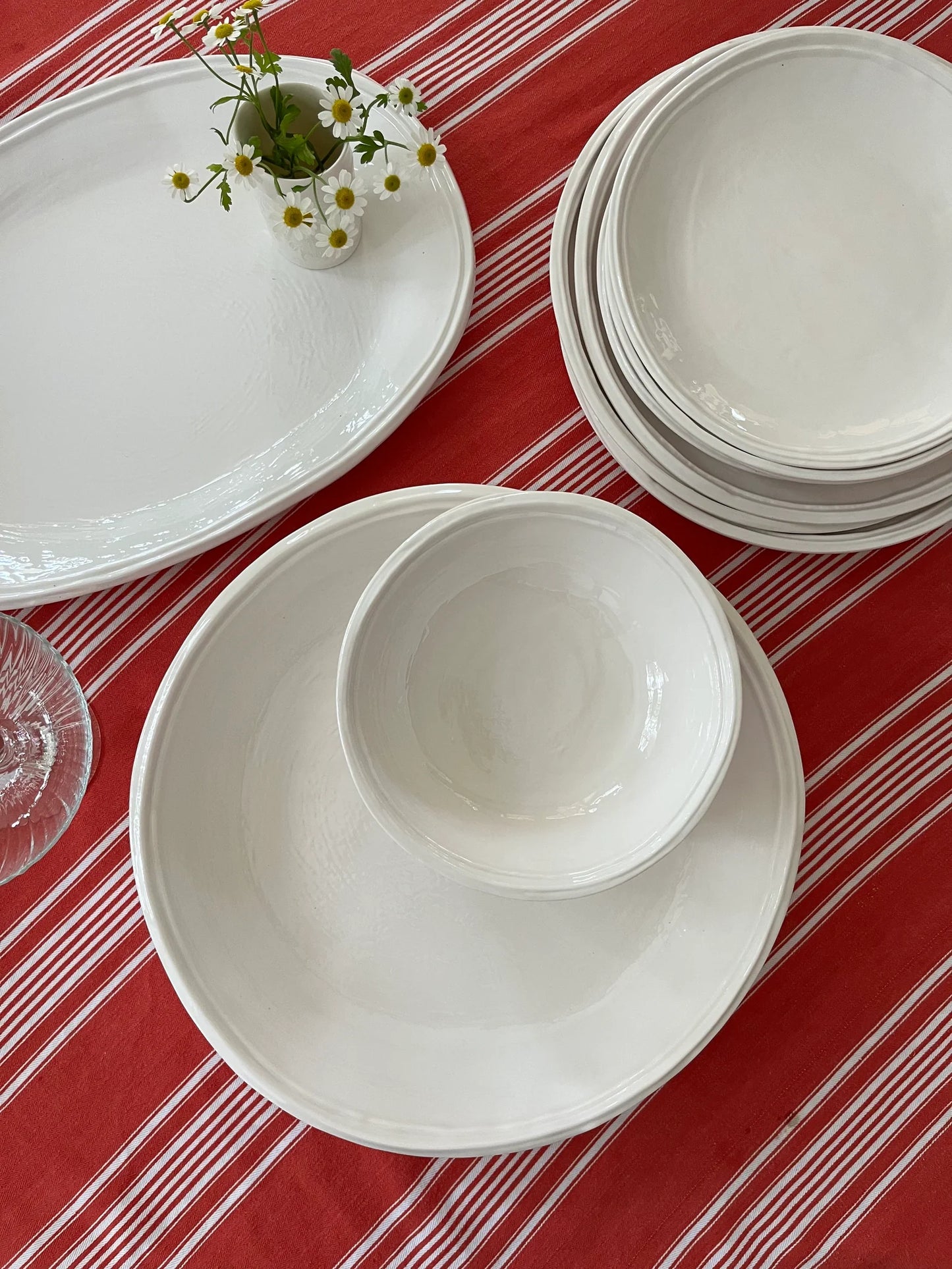 Double Line Pasta Serving Bowl