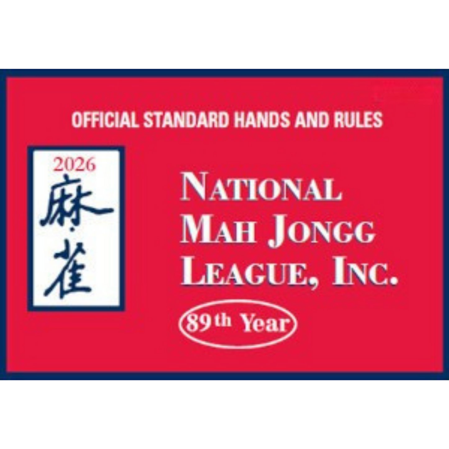 2026 National Mahjong League Official Card - LARGE