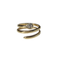 Bezel Pear Diamond Corkscrew Ring