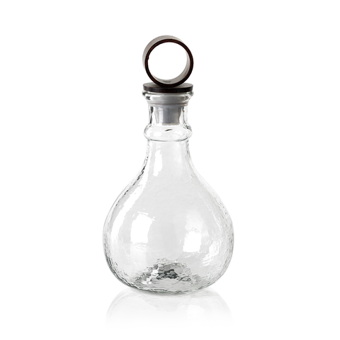 Hammered Glass Decanter w/ Iron Stopper