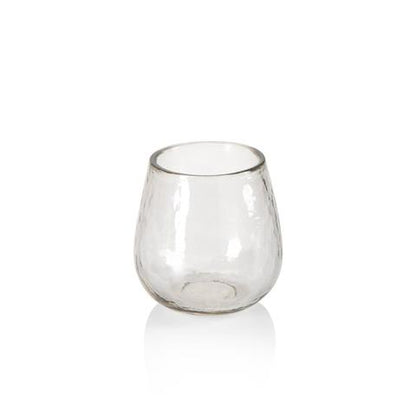 Hammered Stemless Wine Glass